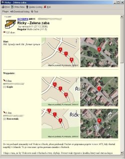 Listing geocache