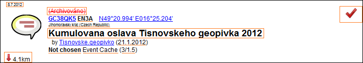 Ukázat bod - hlavička listingu