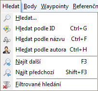 Menu - hledat